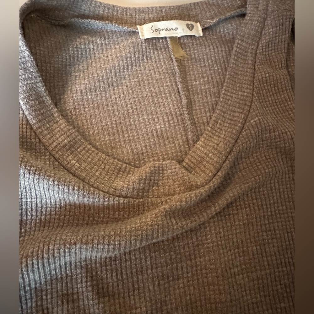 Soprano long waffle womens tank